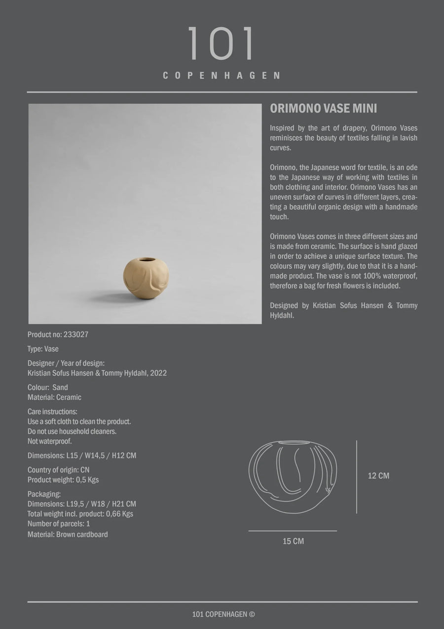 Orimono Vase Mini Sand