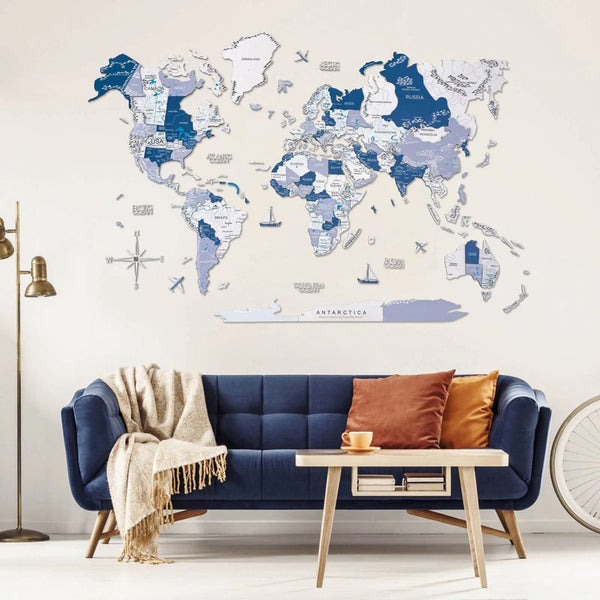 Aqua 3D World Map