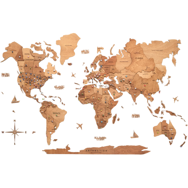 Oak Multilayered World Map