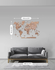 Size of Luxury wooden terra World Map from 'Enjoy The Wood' on a white back ground for modern office and home interiors available at Spacio India from Office Accessories collection.