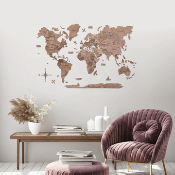  Luxury wooden terra World Map from 'Enjoy The Wood' in a minimal modern home interior available at Spacio India from Office Accessories collection.