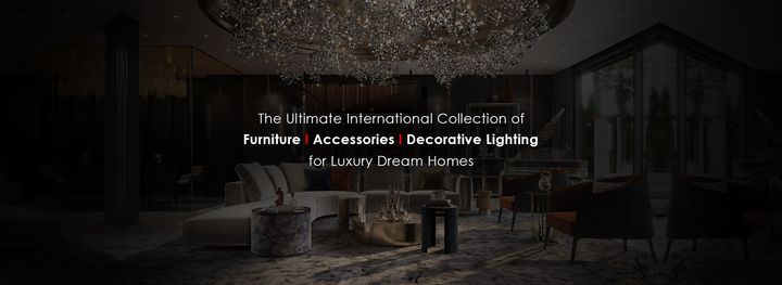 Luxury interior room explaining that Spacio offers the Ultimate International Collection of Furniture, Accessories & Decorative Lighting for Luxury Dream Homes.