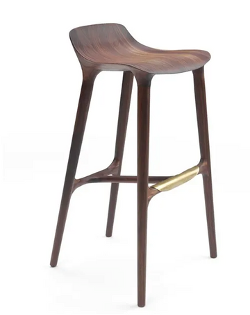 The Agrippa Morgan Bar Stool combines European luxury with Agrippa Spain's expertise, featuring a wooden seat and elegant brass legs.