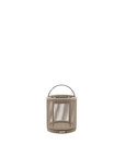 Beige metal solar lantern on a white background