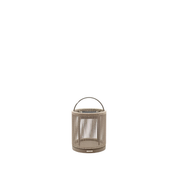 Beige metal solar lantern on a white background