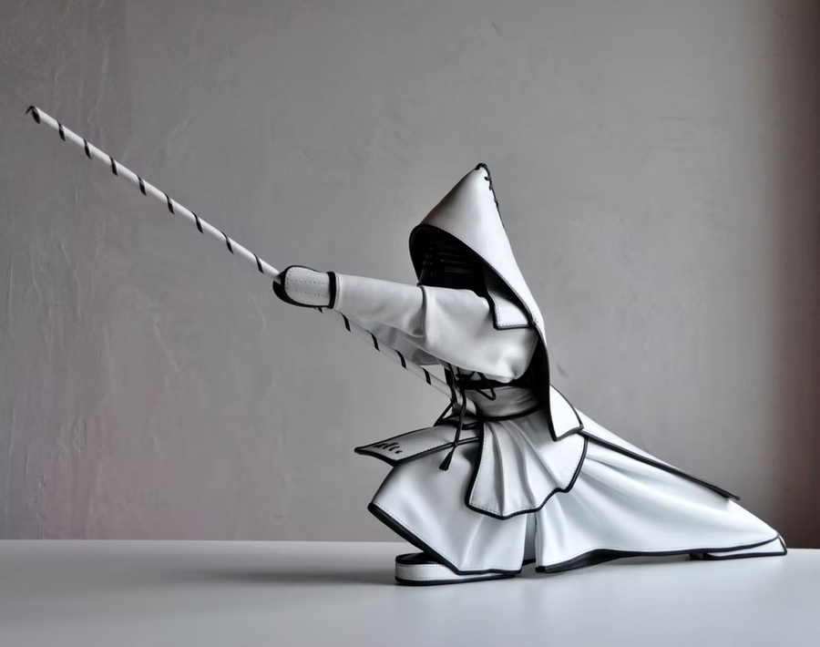 Japanese Kendo White Leather Sculpture Spacio India