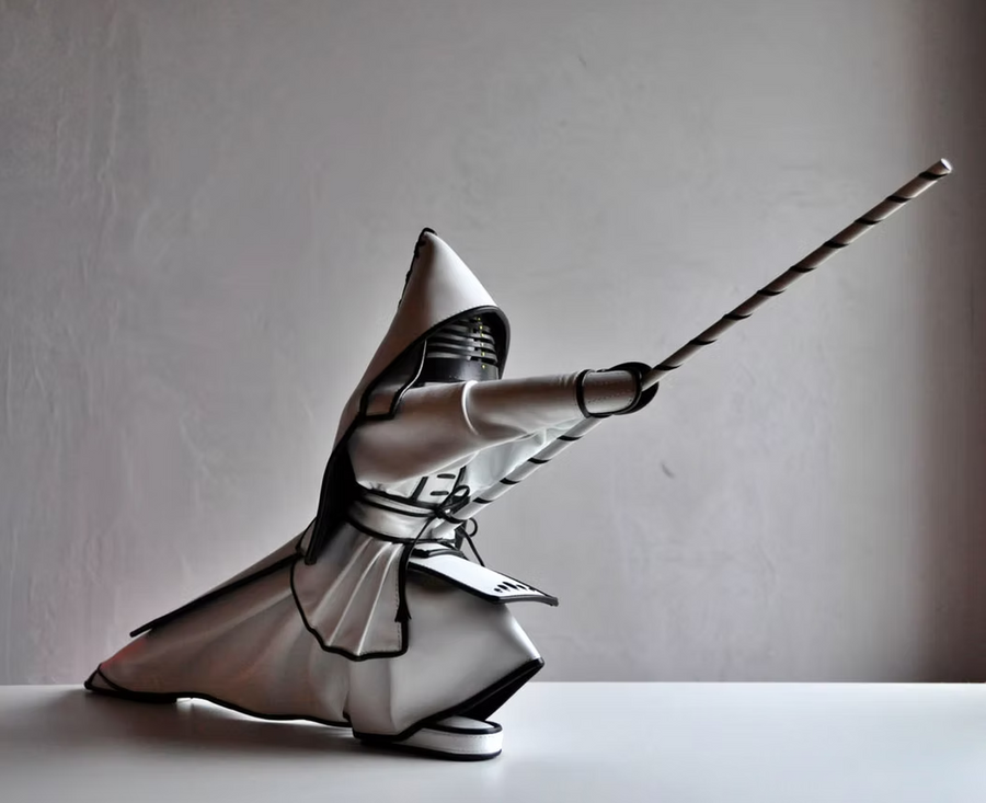 Japanese Kendo White Leather Sculpture Spacio India
