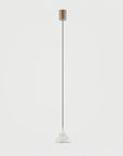 A pendant lamp hanging from ceiling with in brass and white marble from Aromas Del Campo available at Spacio retail stores in Mumbai & Kolkata. 