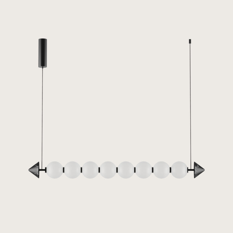 A modern design vertical light suspending from the ceiling, from Aromas Del Campo available at Spacio retail stores in Mumbai & Kolkata. 