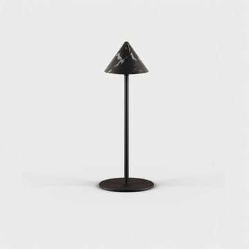 Black cone-shaped lamp on a white background from Aromas Del Campo available at Spacio retail stores in Mumbai & Kolkata. 
