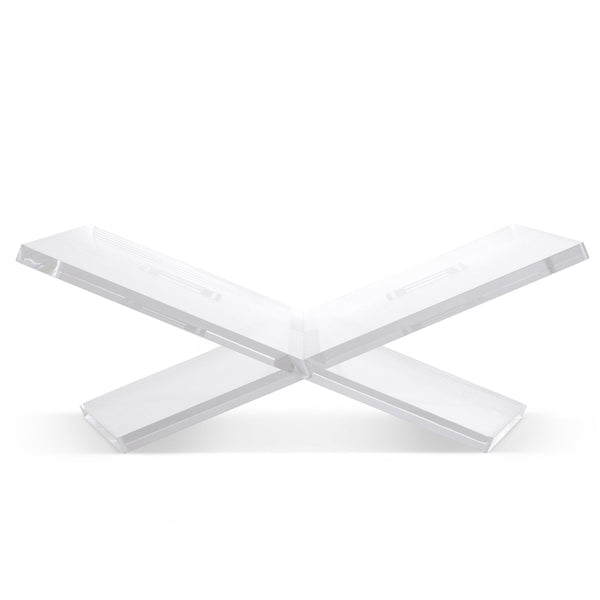 Front of Transparent Assouline Bookstand on a white background at Spacio India for luxury home decor collection of Coffee Table Books.