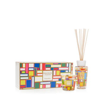 Baobab Ocean Drive My First Baobab MFB BOXCOD scented candle and diffuser set, featuring mandarin and cedar fragrance, available at Spacio India.