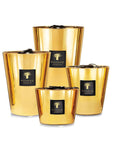Complete Baobab Aurum candle range in golden glass containers - floral fragrance now at Spacio India