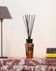 Baobab Cyprium Diffuser 500ml on a designer chest of drawers alongside modern table lamp and luxury books, perfectly complementing sophisticated home interiors; exclusively at Spacio India.
