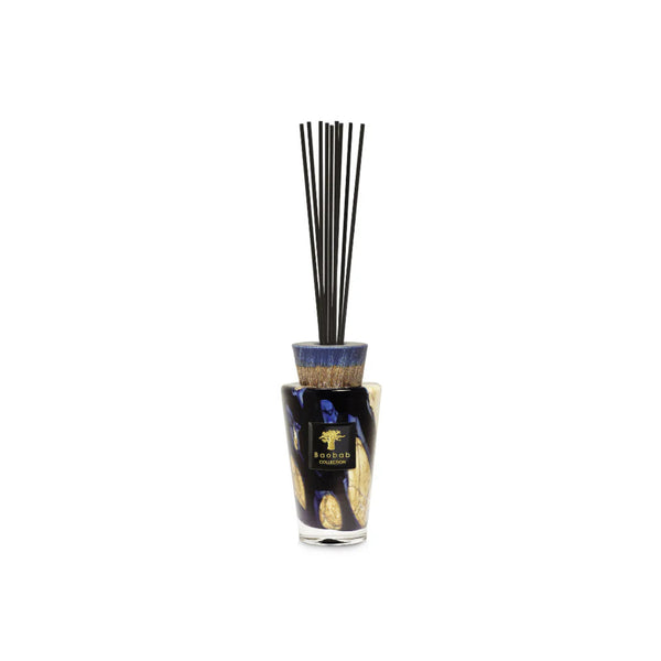 Baobab Stones Lazuli Diffuser Mini Totem 250ml by Baobab Collection in luxurious glass, available at Spacio India - musk, cardamom, and sea salt fragrance.