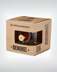 Benshot 11 oz rocks glass packaging with clear window