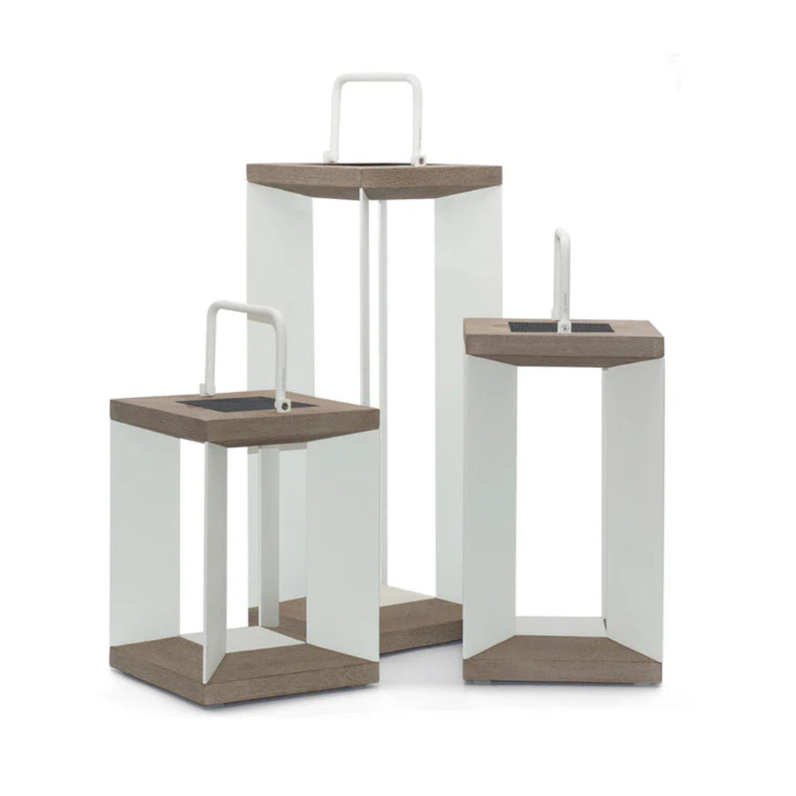 Blade 14 White Solar Light Lantern by Les Jardins | Spacio