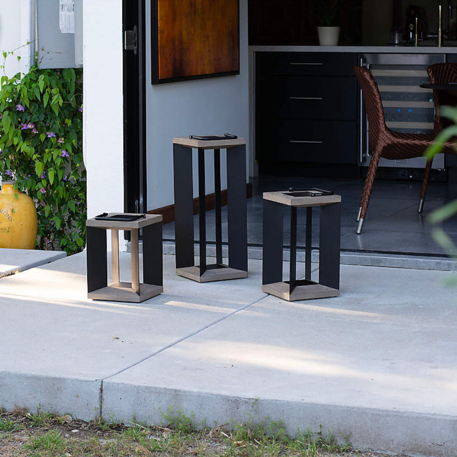 Blade 26 Black Solar Light Lantern by Les Jardins | Spacio