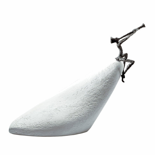 A high-quality sculpture of a woman on a white rock, titled Butzon & Bercker Sculpture Zest For Life II by Butzon Bercker.