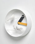 Clock Haoshi Sparrow Round Yellow Gray Spacio India
