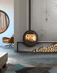 Odin front plateau wood burning fireplace by Dru available at Spacio in India