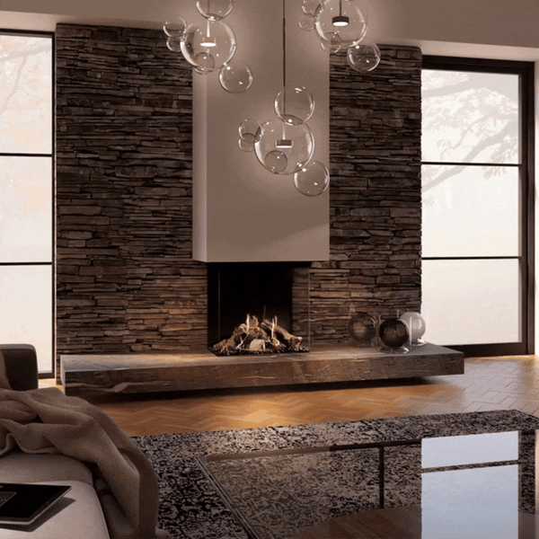 Maestro 60/3 indoor gas fireplace by Dru available at Spacio in India