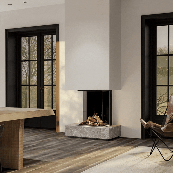 Maestro 60/3 tall indoor gas fireplace by ?Dru available at Spacio in India