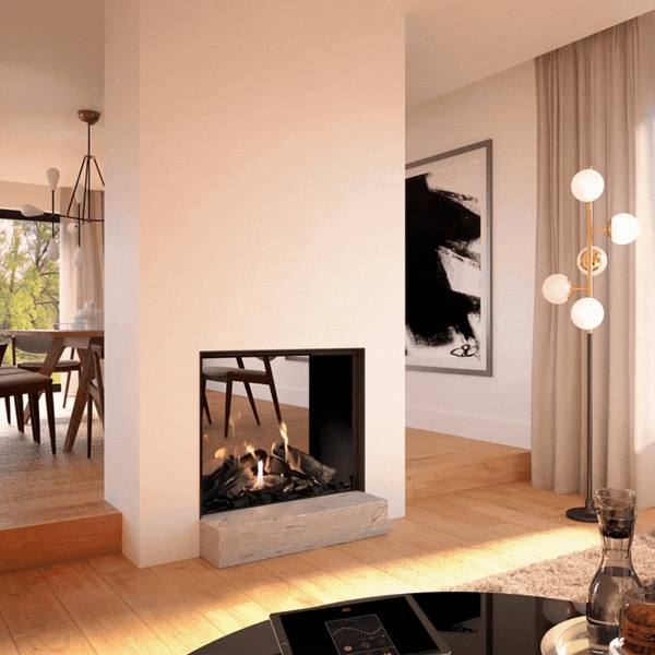 Maestro 75 tunnel gas indoor fireplace by Dru available at Spacio in India