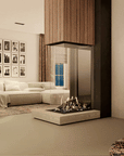 Maestro 75xtu tall indoor gas fireplace by Dru available at Spacio in India
