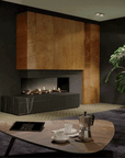 Metro 130XT/2 indoor gas fireplace by Dru available at Spacio in India