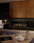 Metro 130XT/2 indoor gas fireplace by Dru available at Spacio in India