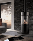 Passo indoor wood burning fireplace by Dru available at Spacio in India. 
