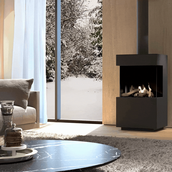 Polo indoor wood burning fireplace by Dru available at Spacio in India
