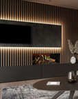 Holographic Fireplace in a contemporary interior below a TV