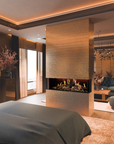 Holographic fireplace in a luxury bedroom