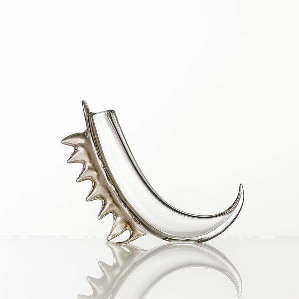 A unique sculptural vase from Duccio Di Segna on a white background available at Spacio retail stores in Mumbai & Kolkata. 