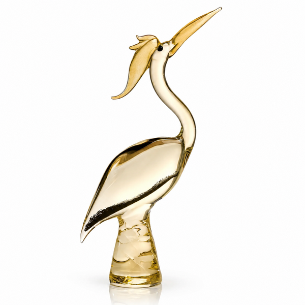 Paradise Bird Head Up Crystal Sculpture