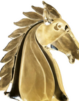 Crystal horse head centerpiece by Duccio Di Segna in gold transparent finish, elegant decor collectible at Spacio India