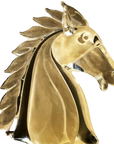 Crystal horse head centerpiece by Duccio Di Segna in gold transparent finish, elegant decor collectible at Spacio India