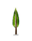 Decorative crystal leaf sculpture on a white background