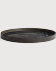 Round all art panels cum serving tray with floral design on a light gray background