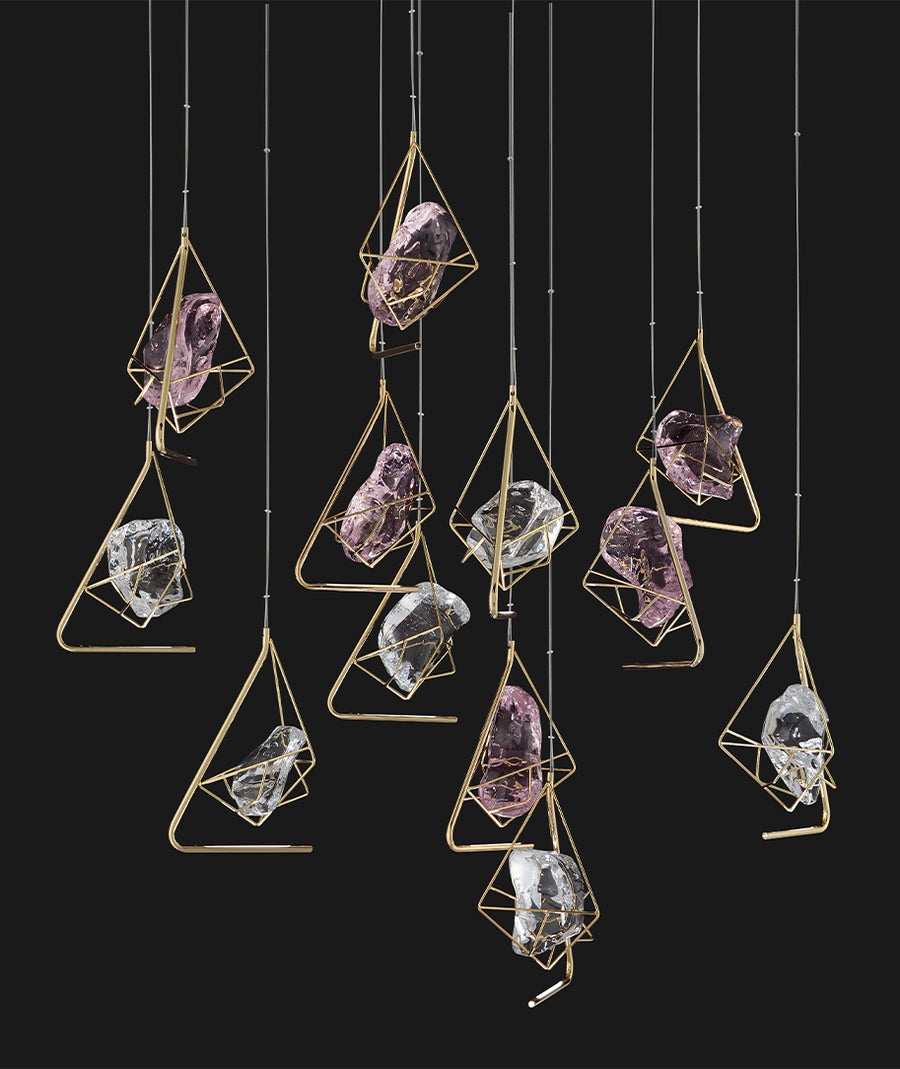 Euroluce Lampadari Cryrock Italian Crystal Pendant Lamp by Spacio India
