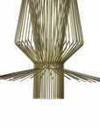 Gold decorative wall art with geometric design on a white background