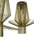 Gold chandelier with a modern design on a white background