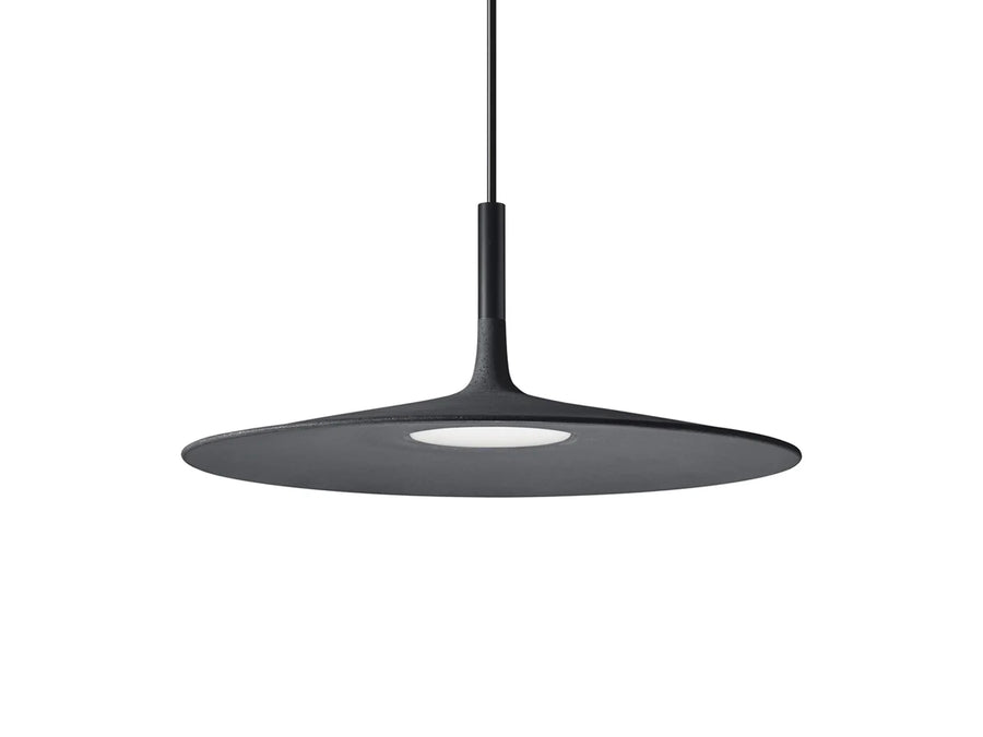 Black suspension light on a white background