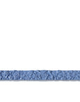Decorative blue rectangular suspension lamp with floral patterns on a white background