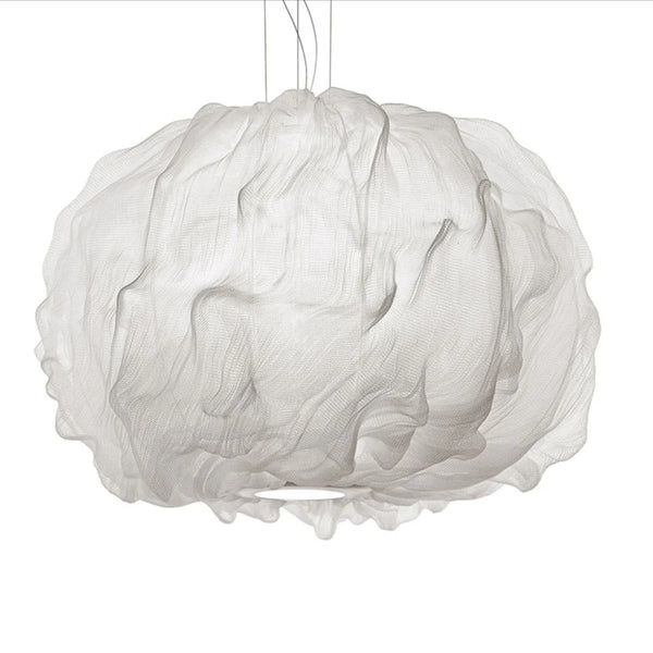 White, cloud-like pendant lamp on a white background from Foscarini available at Spacio retail stores in Mumbai & Kolkata. 
