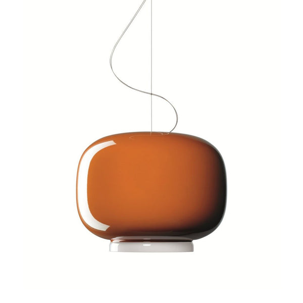 Brown pendant light on a white background from Foscarini available at Spacio retail stores in Mumbai & Kolkata. 