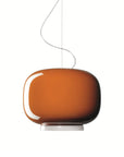 Brown pendant light on a white background from Foscarini available at Spacio retail stores in Mumbai & Kolkata. 