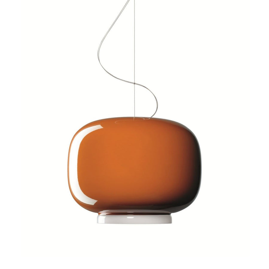Brown pendant light on a white background from Foscarini available at Spacio retail stores in Mumbai & Kolkata. 